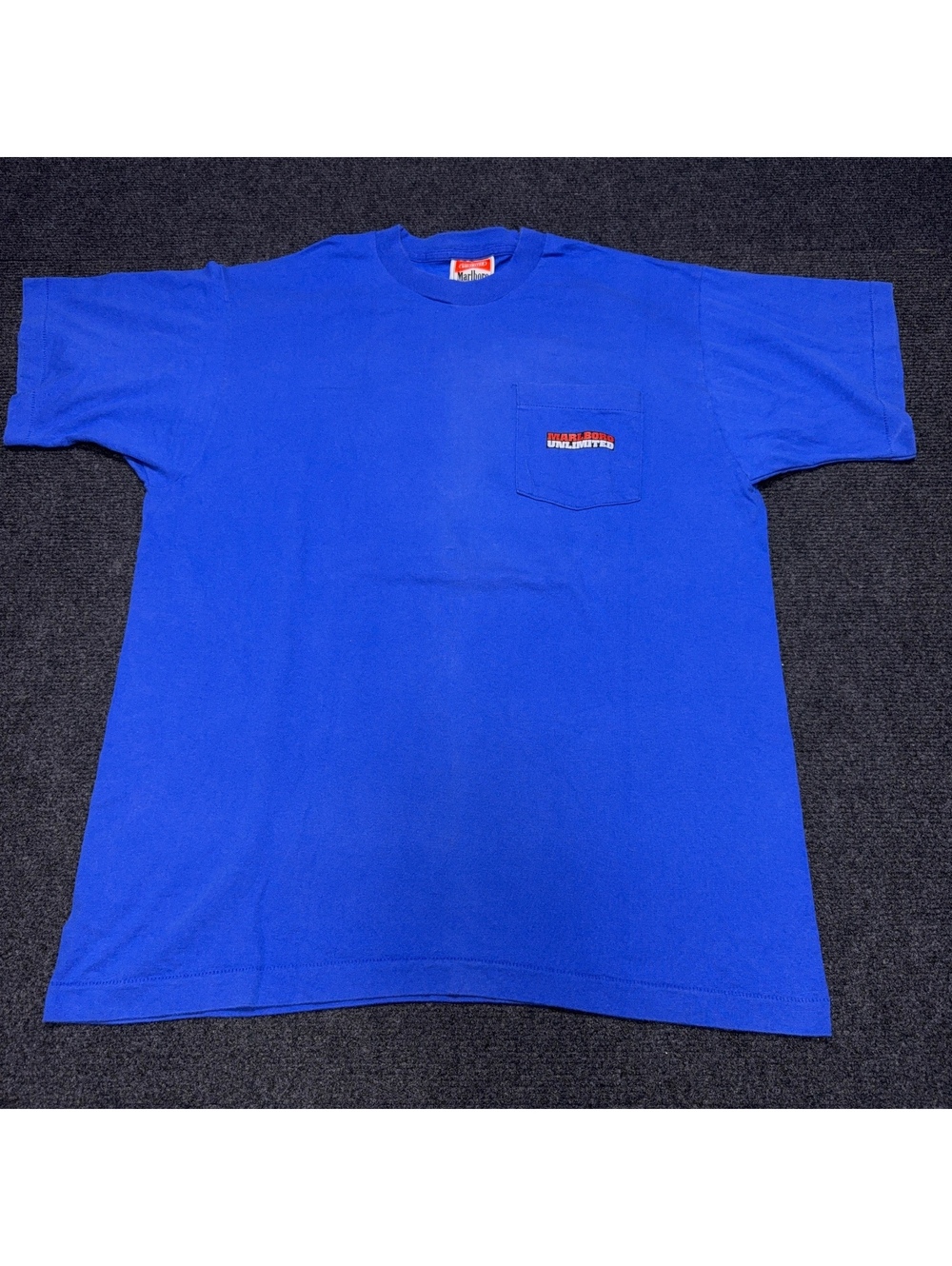 Vintage Marlboro Unlimited Men's T-Shirt One Size Blue Wolf Graphic